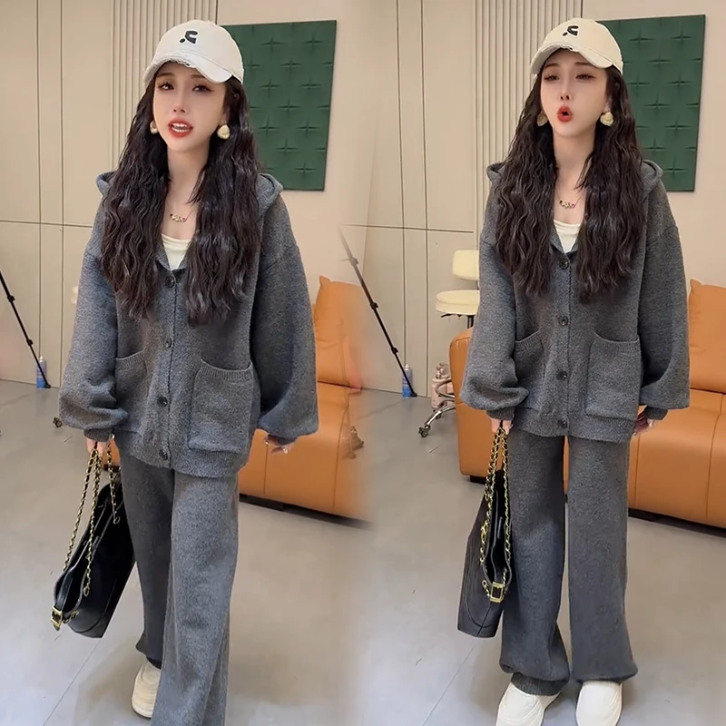 2025秋季新款时尚显瘦气质网红高档套装女高级百搭宽松大码两件套