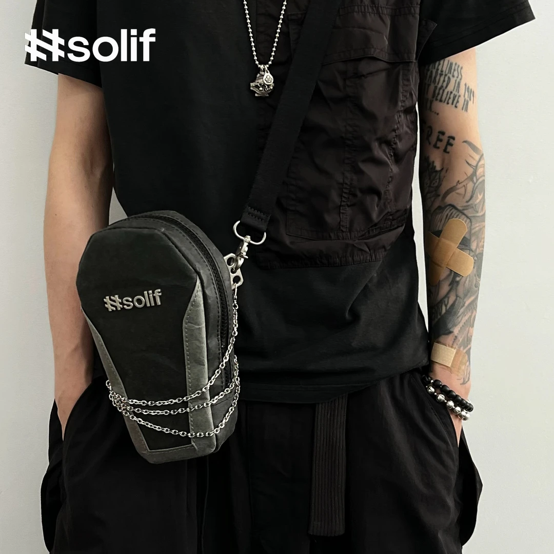 solif弥撒原创小众禁忌哥特风造型斜挎包手拿包十字链条暗黑通勤