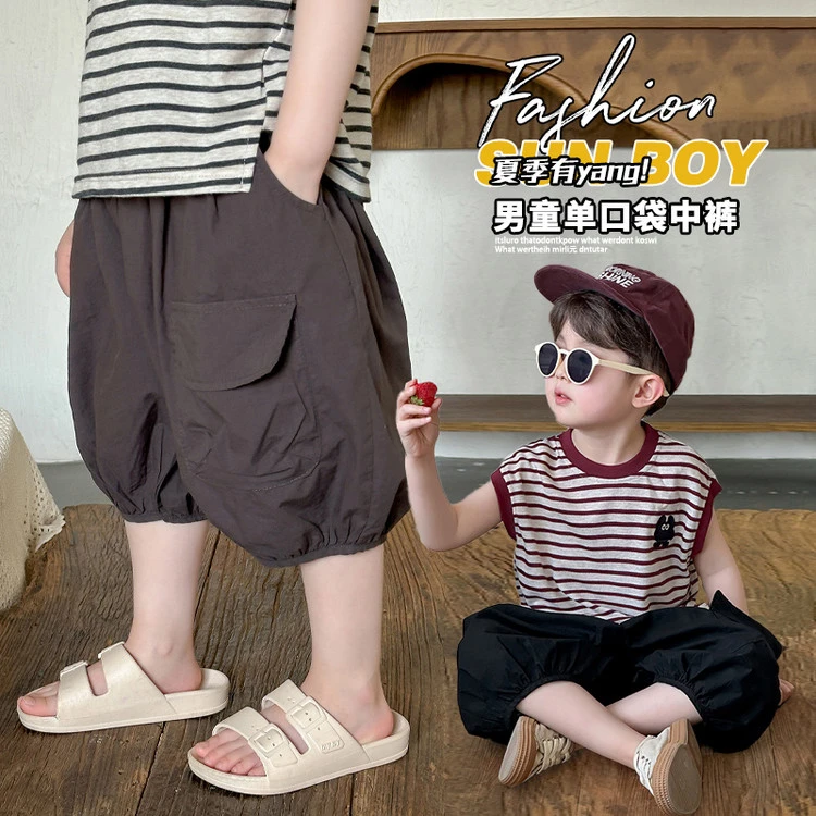男童短裤夏季薄款潮夏装薄款外穿七分裤子儿童休闲裤宝宝中裤薄款