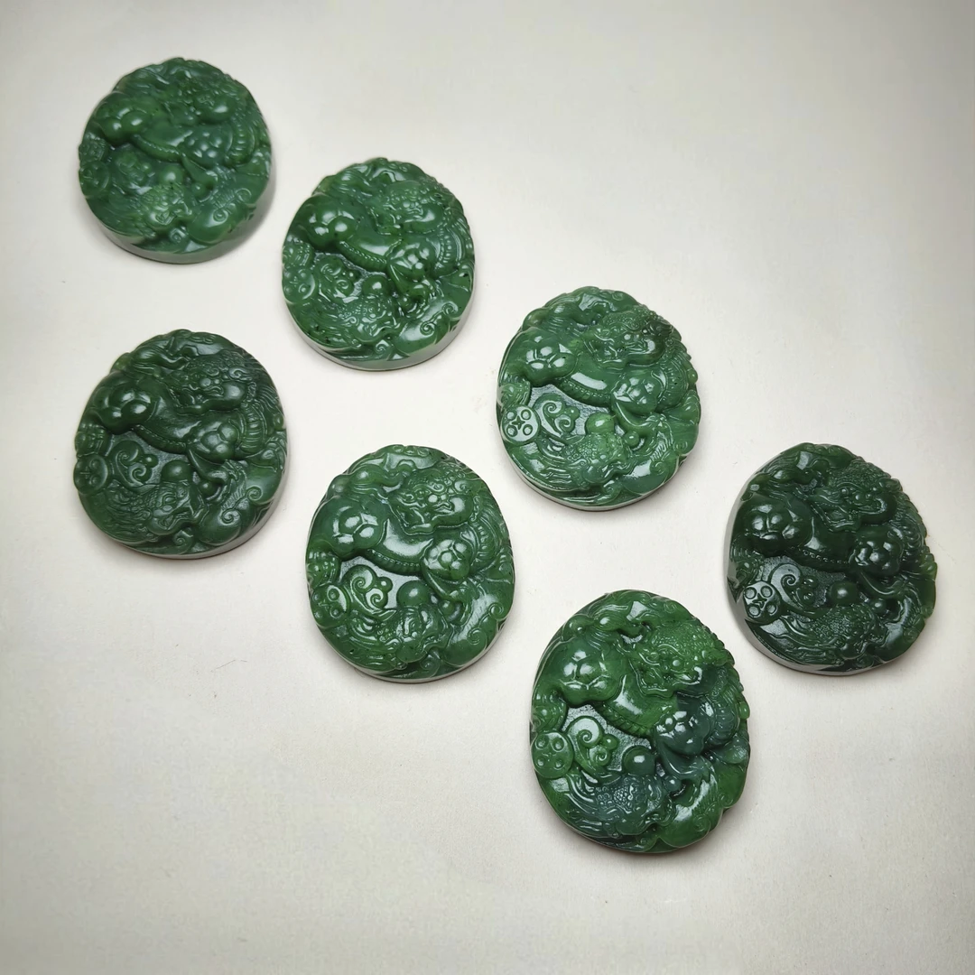 【小迪补贴】和田碧玉麒麟百福牌多样性发货拍一发一