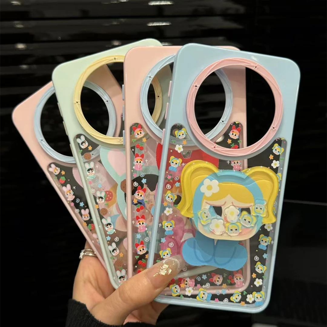 适用华为mate70pro+手机壳三合一pura70卡通水果泡泡玛特mate60女