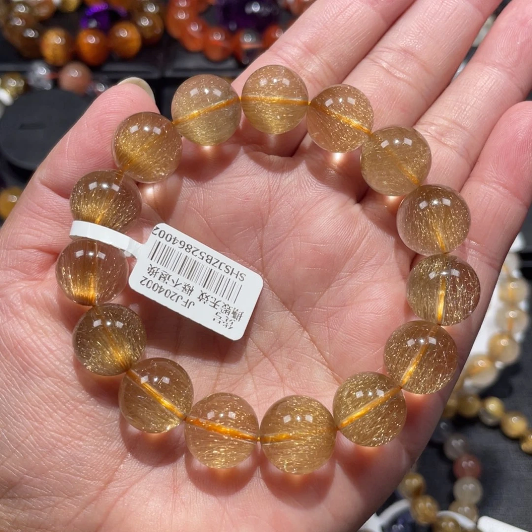 水晶未镶嵌手链金发晶13.5mm左右