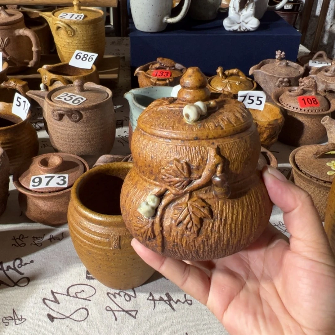 缸茶叶罐原谷烧高温粗瓷