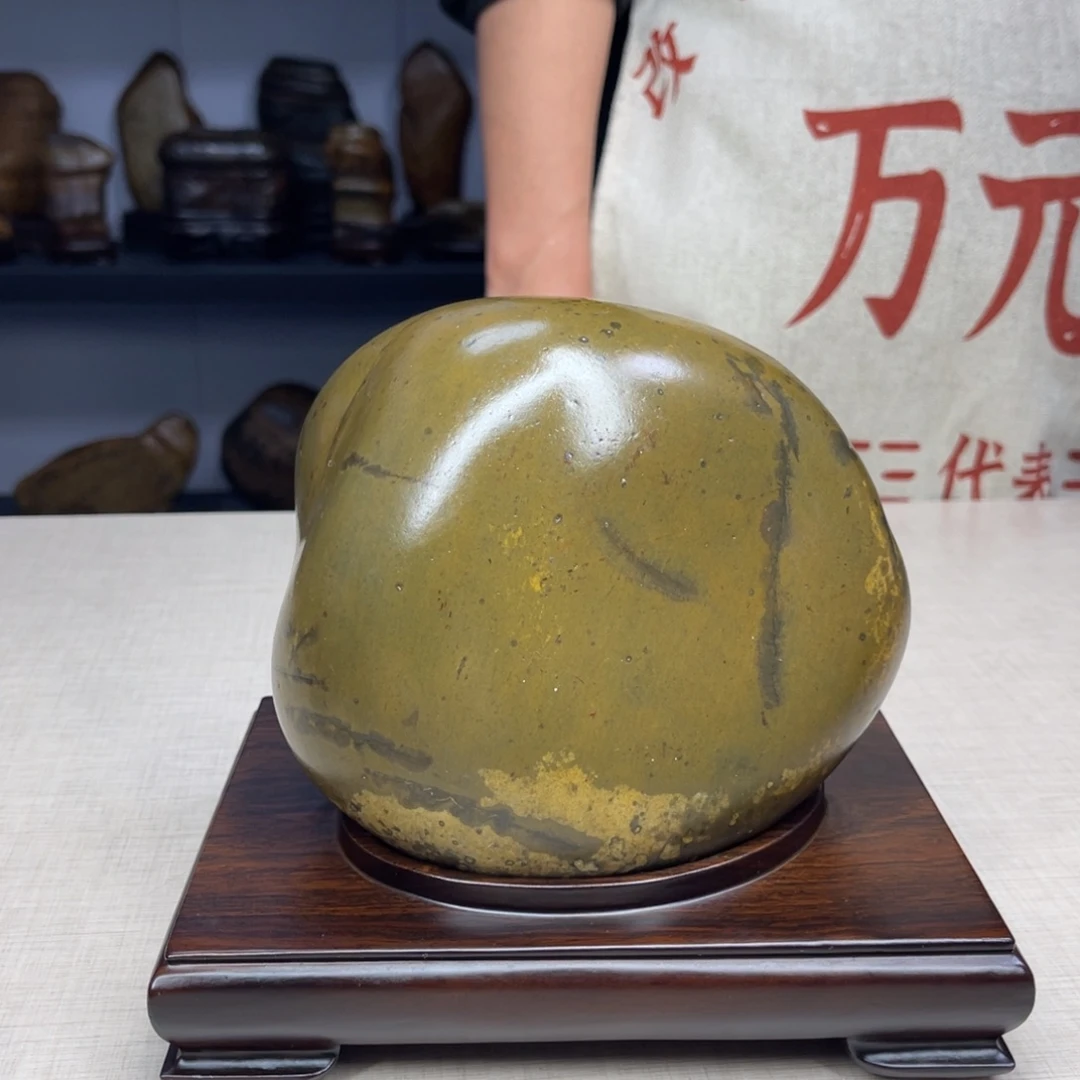 石材广西大化彩玉石配底座