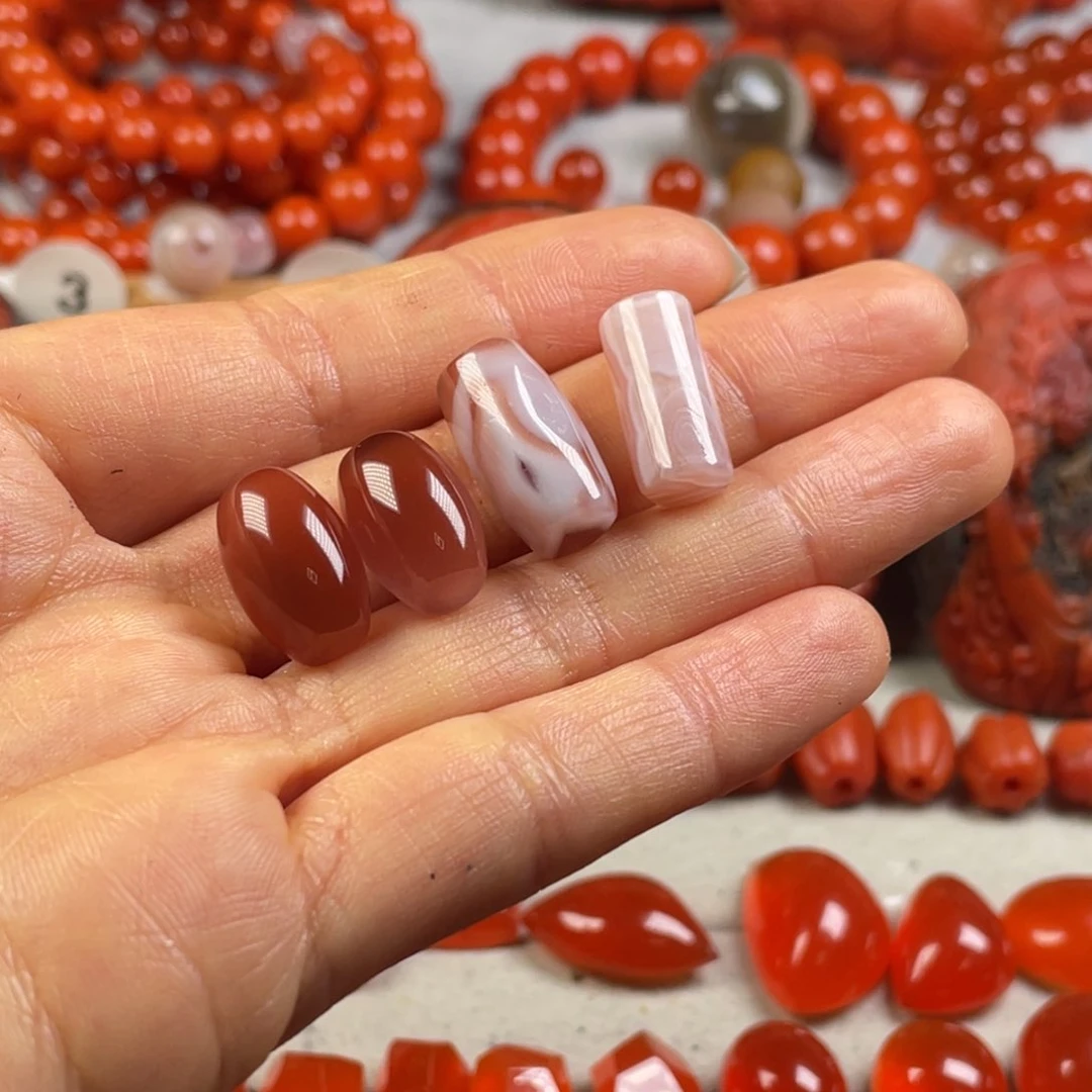 南红玛瑙天然原矿乐子四颗未镶嵌k*i