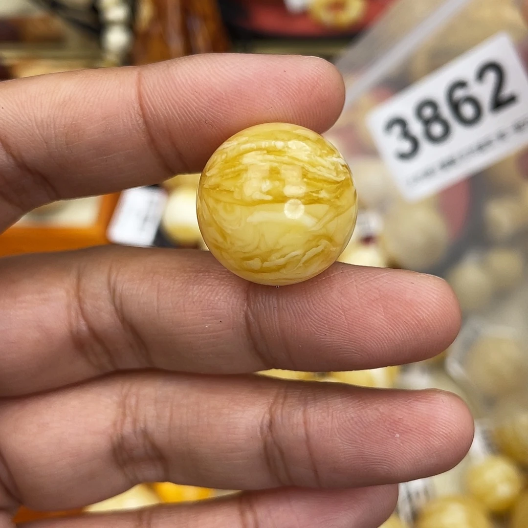 蜜蜡未镶嵌珠宝奇石沙眼20.9虎皮