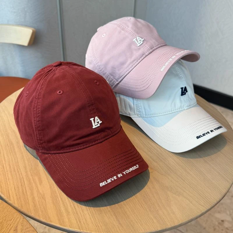 春夏森莉简约潮流软顶字母刺绣棒球帽子女百搭弯檐显脸小鸭舌帽男