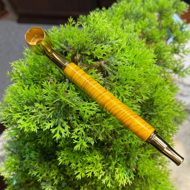 金丝楠木水波纹烟杆烟嘴