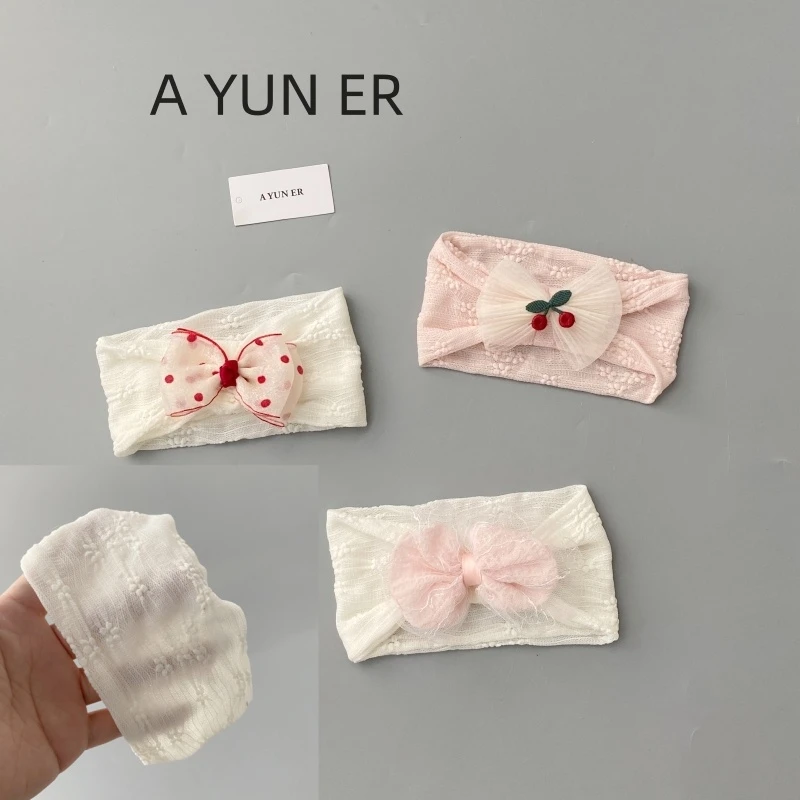 公主婴幼儿新生胎帽女宝宝公主发带护囟门夏季发饰婴儿蝴蝶结蕾丝