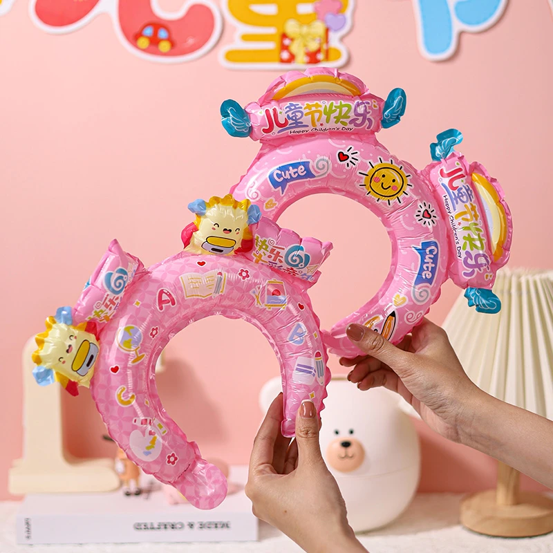 【六一主题】卡通可爱发箍头饰气球小学幼儿园装饰班级氛围场景