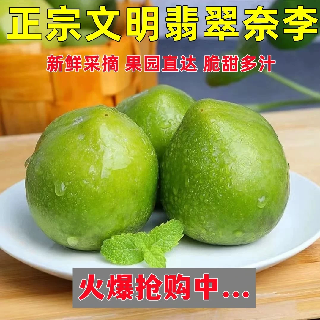 【京东快递】正宗湖南汝城文明翡翠李新鲜水果绿宝石 爆甜多汁