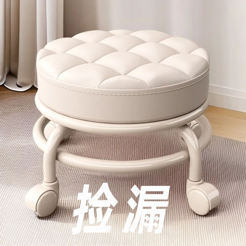 滑轮矮凳家用万向轮小凳子网红带轮带娃神器静音儿童凳美缝圆板凳