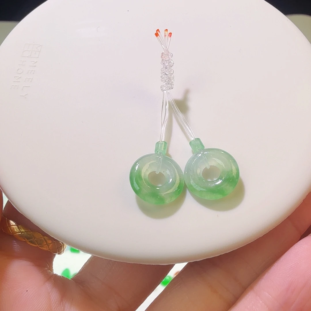 翡翠裸石飘花甜甜圈