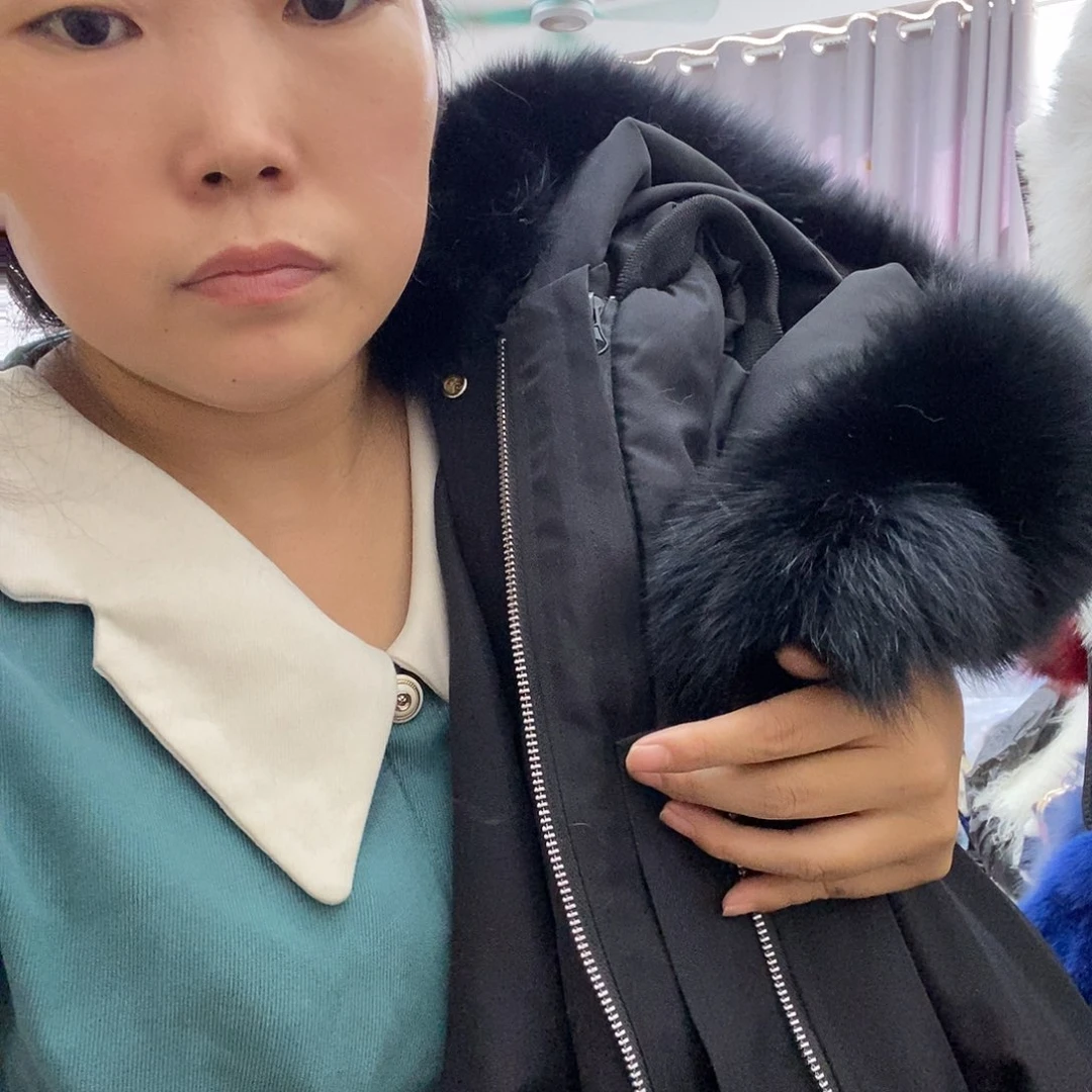 三醋酯纤维兔绒瑕疵品处理黑色l
