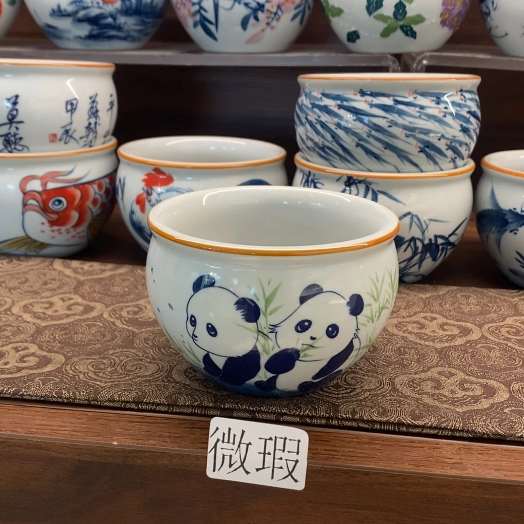 釉下彩老陶泥手工绘制
