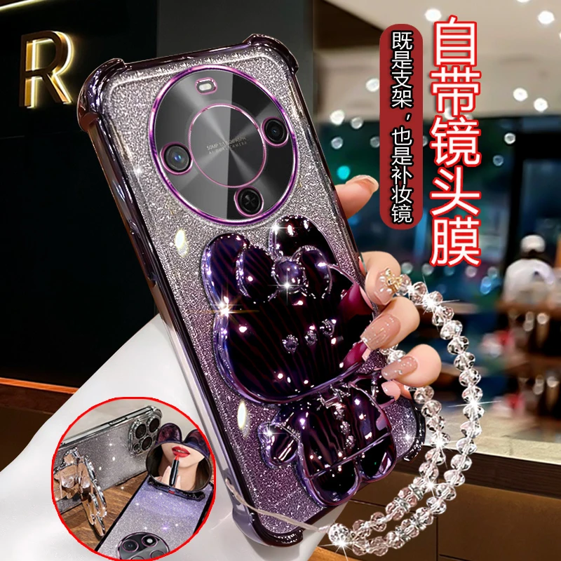 适用华为畅享70X活力版手机壳女款可爱镜支架BRE-AL00a全包边防摔