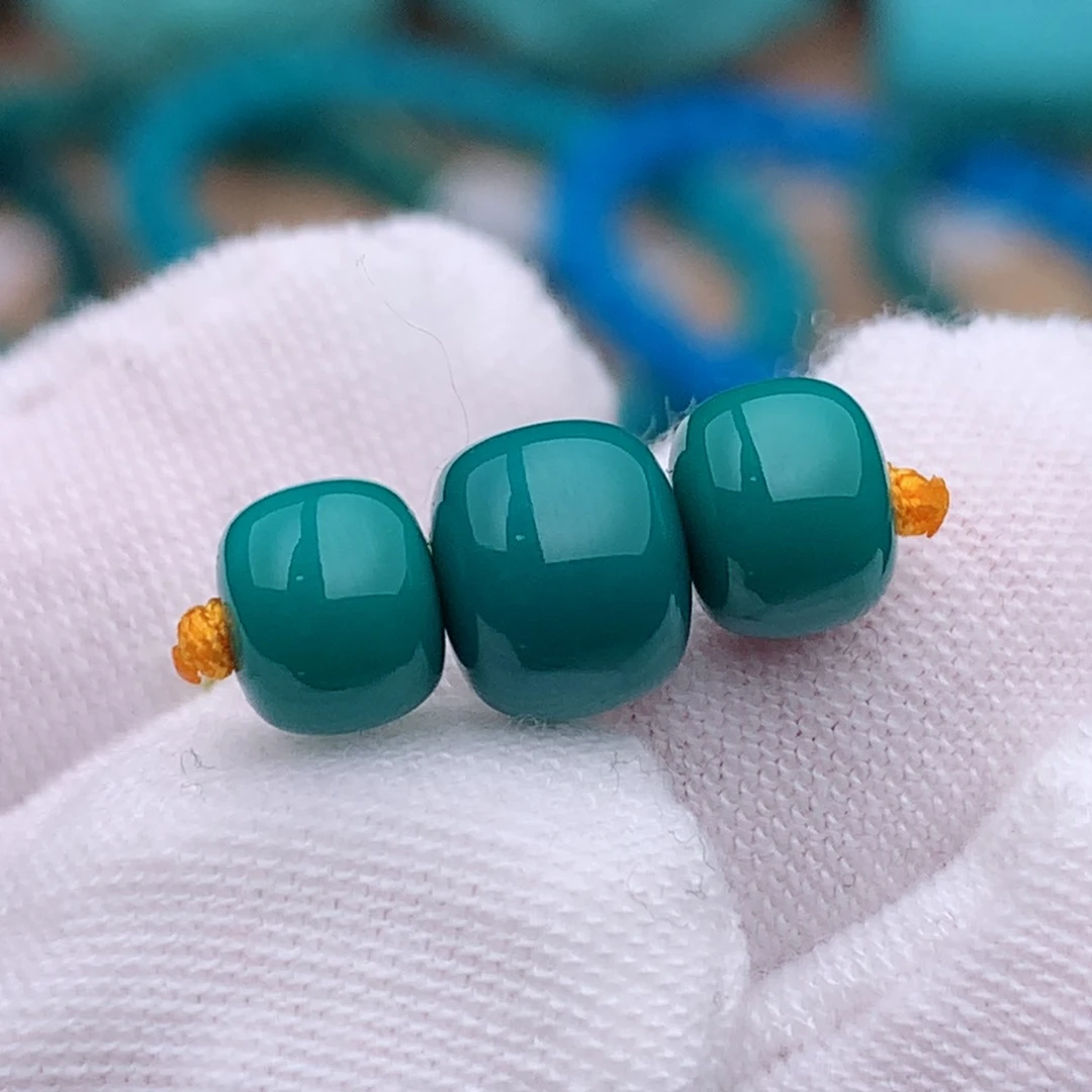 未镶嵌绿松石珠宝奇石6.7mm三件套