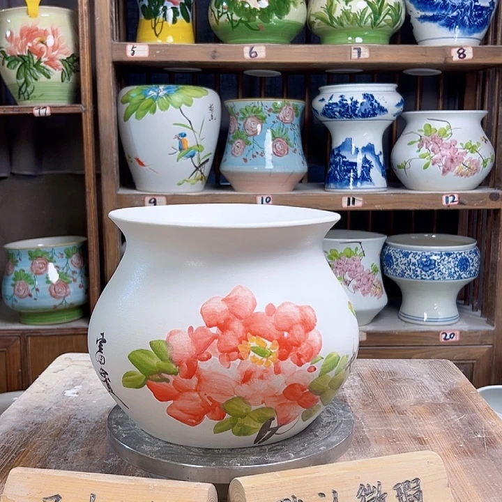 陶瓷钱袋子牡丹款新款陶瓷陶瓷陶瓷