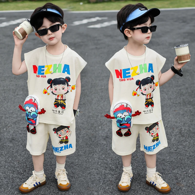 男童夏装无袖背心服装套装款宝宝夏季薄款衣服儿童休闲潮酷童装