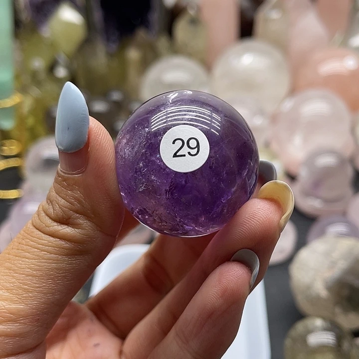 K***r水晶珠宝半成品未镶嵌29紫黄晶球