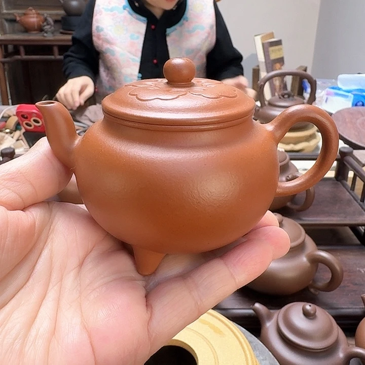 茶壶朱泥精工半手大彬如意（150 C C）微瑕