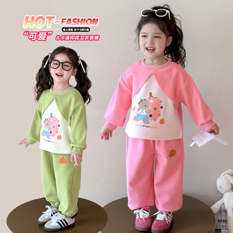 女童春秋季套装韩版洋气女宝宝休闲卫衣两件套春款2025新款爆款潮