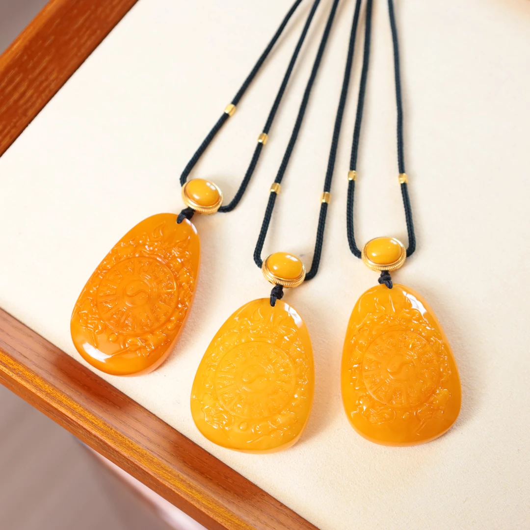 【心如珠宝精品店】蜜蜡九宫项链（多样性发其一）-FB091