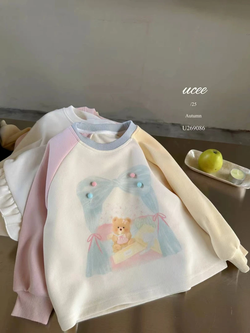 女童杏色卡通上衣（YX-269086-秋A）汉服