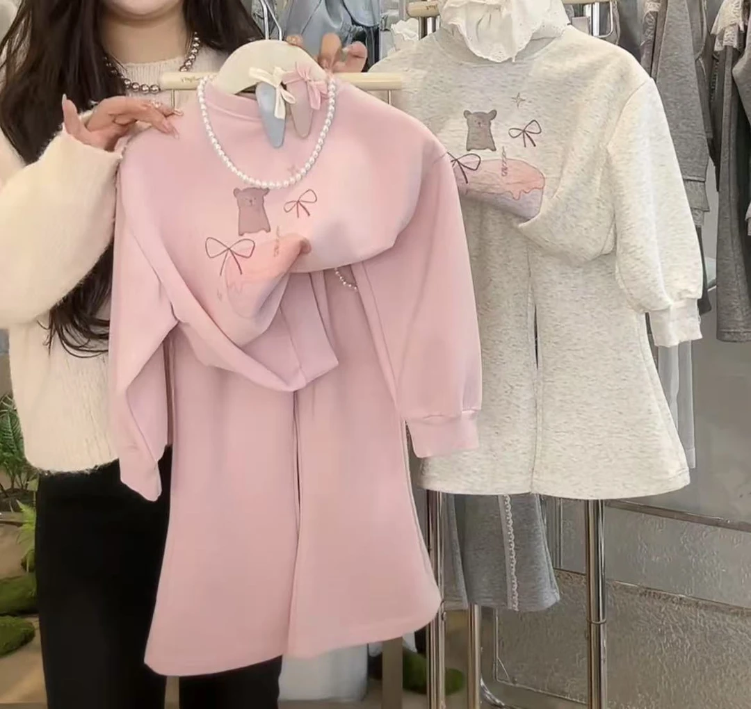 女童休闲套装春装2025新款儿童时髦卫衣卫裤两件套小女孩运动套装