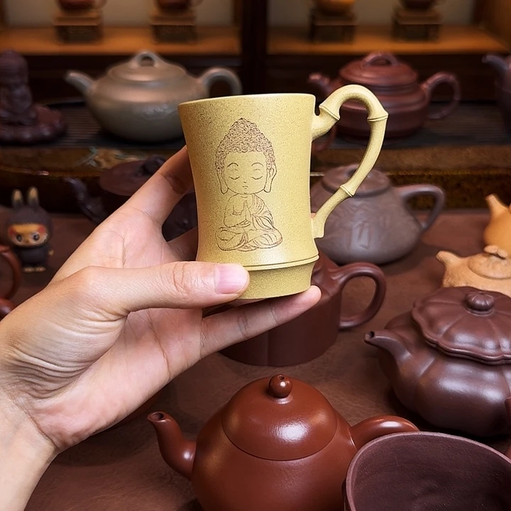 茶壶紫砂主人杯，段泥