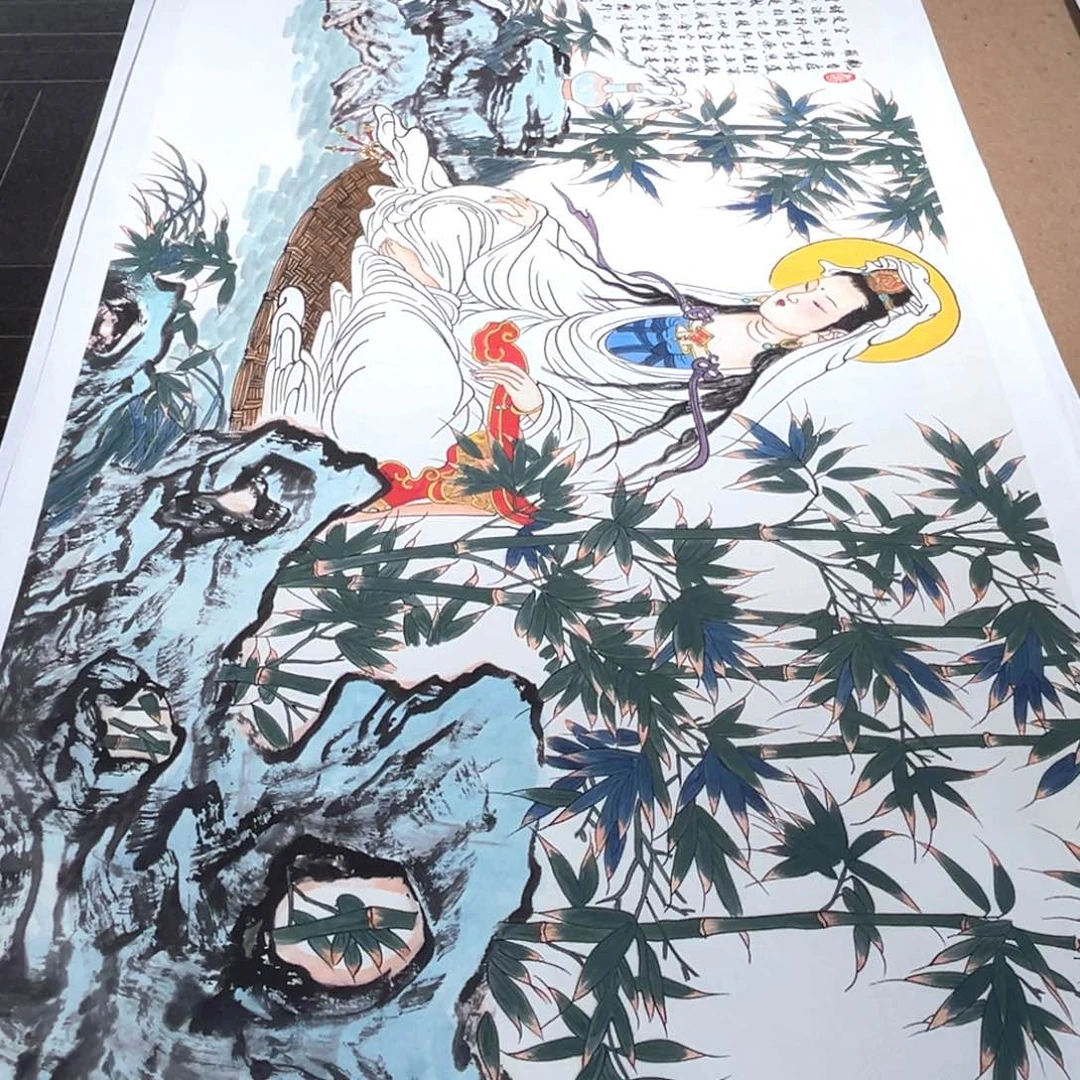 小***杰国画福利作品写意观音菩萨