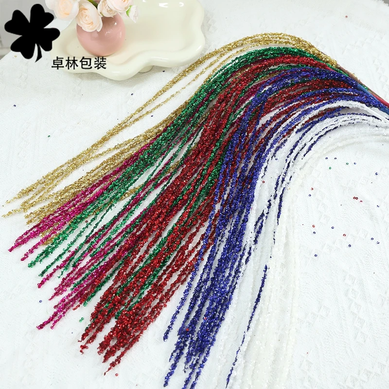 秋冬新品圣诞闪粉亮片插枝烟花棒仿真树枝花束插花配饰花艺diy