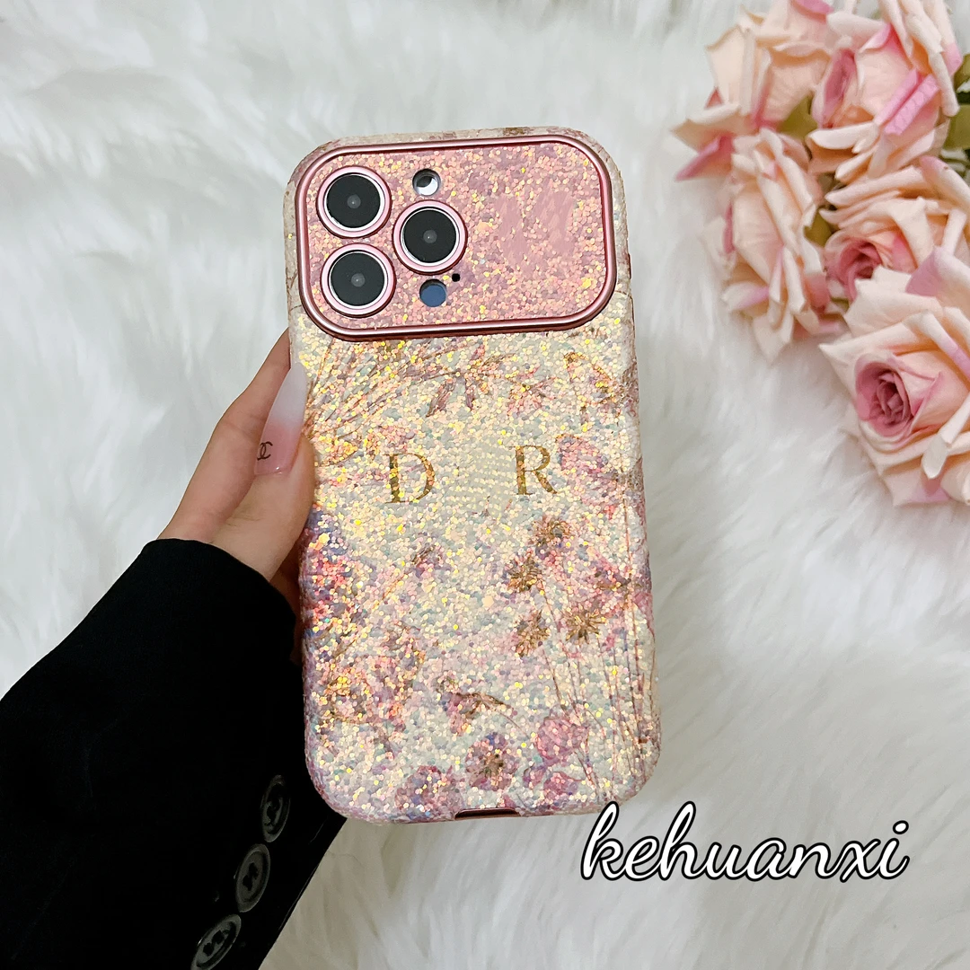 亮片大视窗皮质全包防滑防摔适用于苹果17promax轻奢13/14手机壳