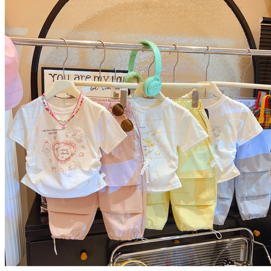 女童夏季短袖套装休闲舒适两件套T恤裤子潮流穿搭