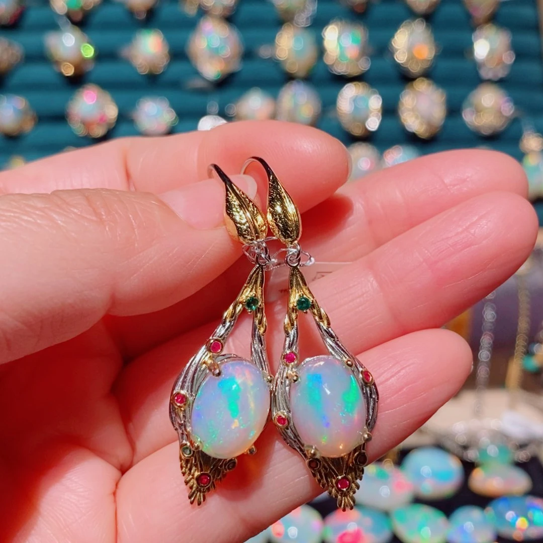 欧泊欧泊耳饰银S925镶嵌