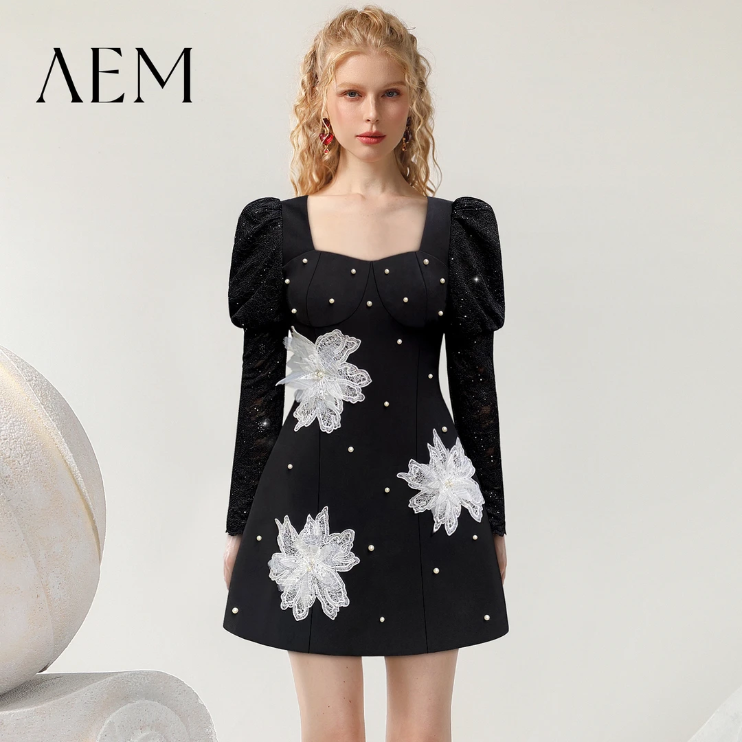 AEM-Y2025秋季新款修身裙连衣裙轻奢宴会英伦风千金风 CM710088