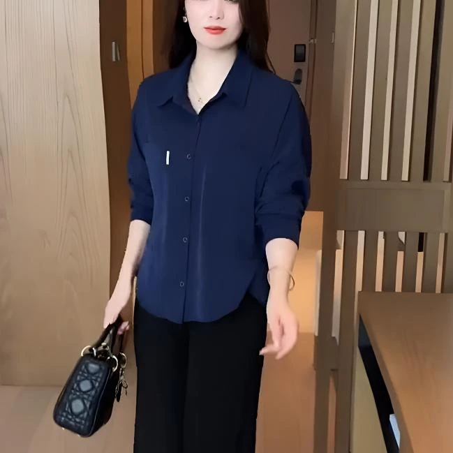 早春穿搭衬衫休闲时尚洋气气质显瘦减龄女神上衣