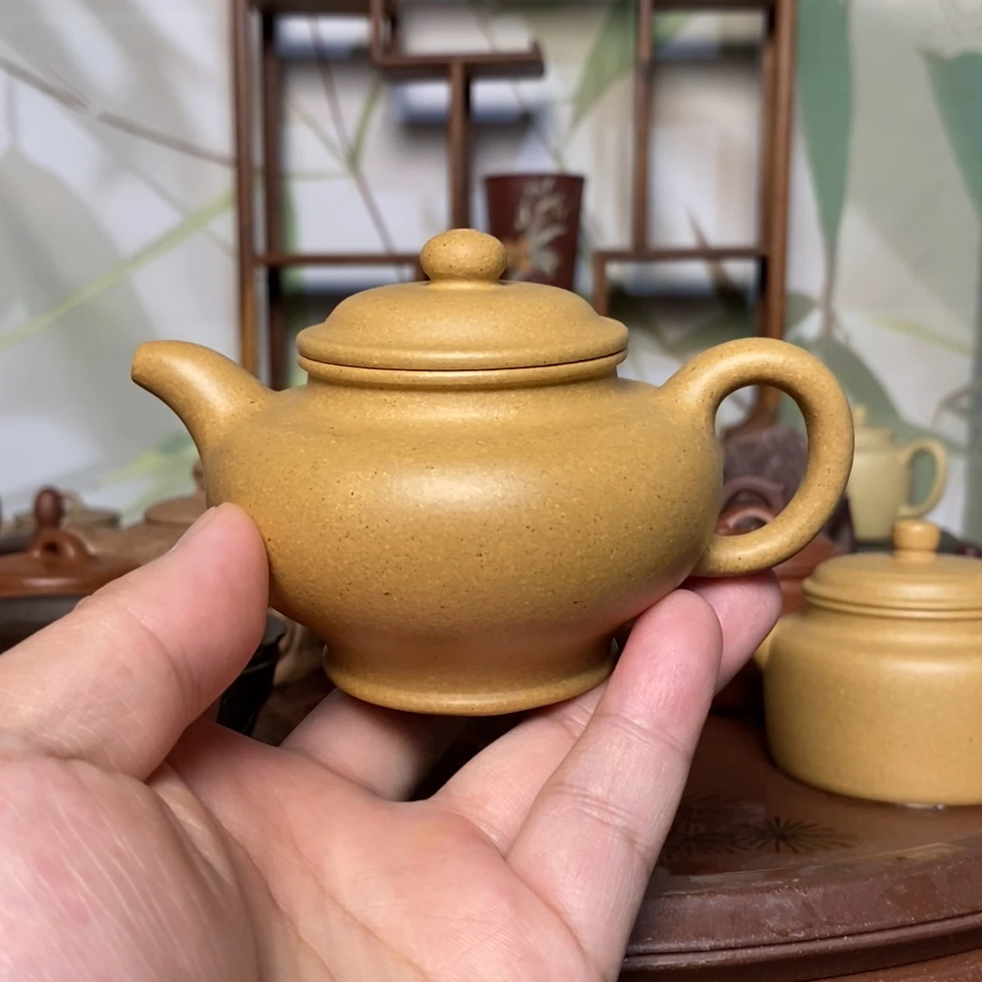 茶壶紫砂精工半手黄金段掇只