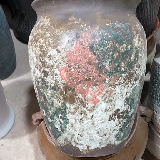 紫砂花盆口20高度28油画