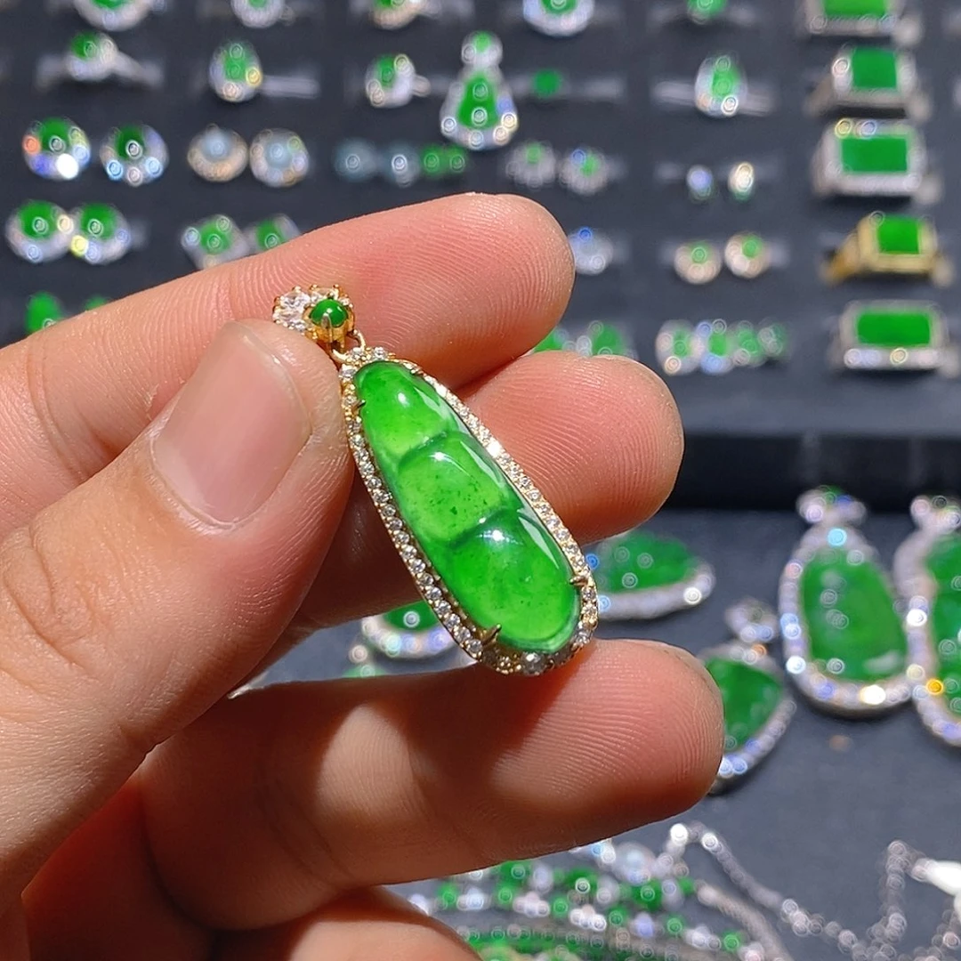 翡翠银S925镶嵌颈饰