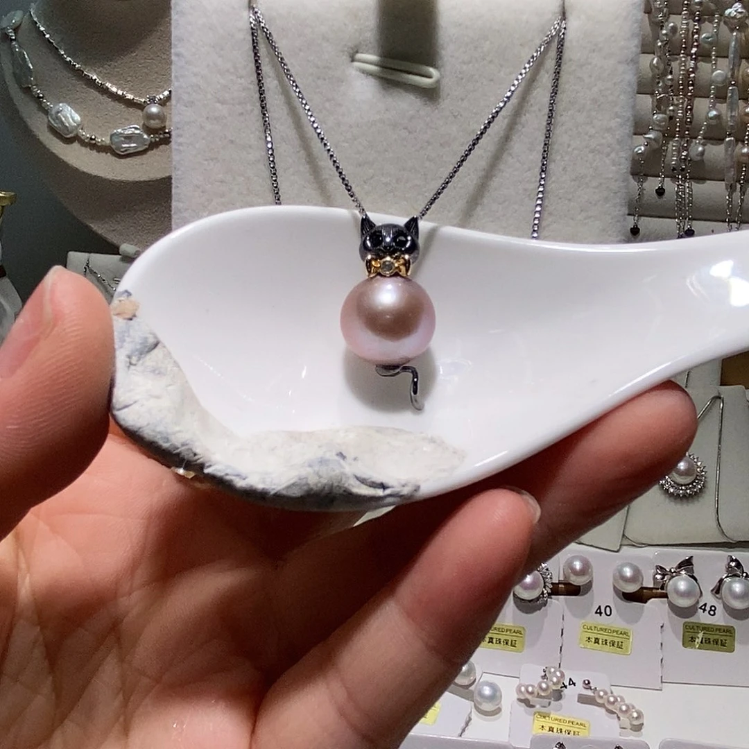 非金属小猫纯银吊坠