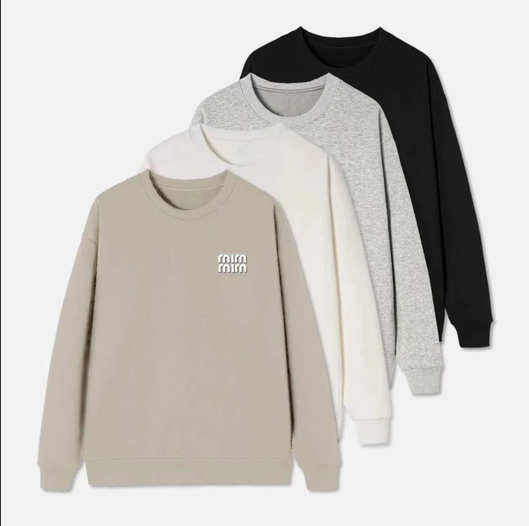 百搭秋冬男男士宽松休闲套头潮流加绒长袖上衣几何绒面卫衣32