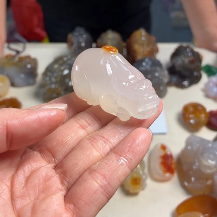 御***品玛瑙/玉髓未镶嵌吊坠(不含链)