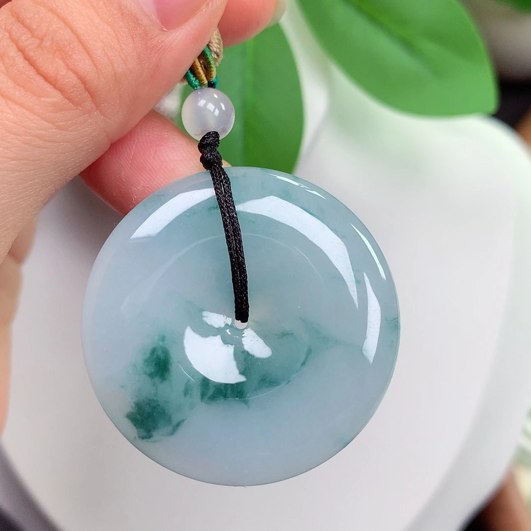 颈饰未镶嵌翡翠平安扣 35.9x6.0mm