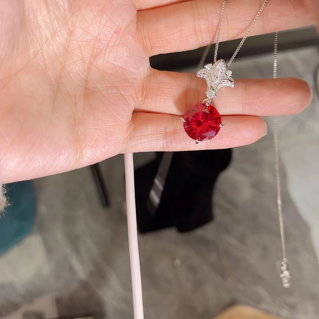 颈饰银S925镶嵌红宝石