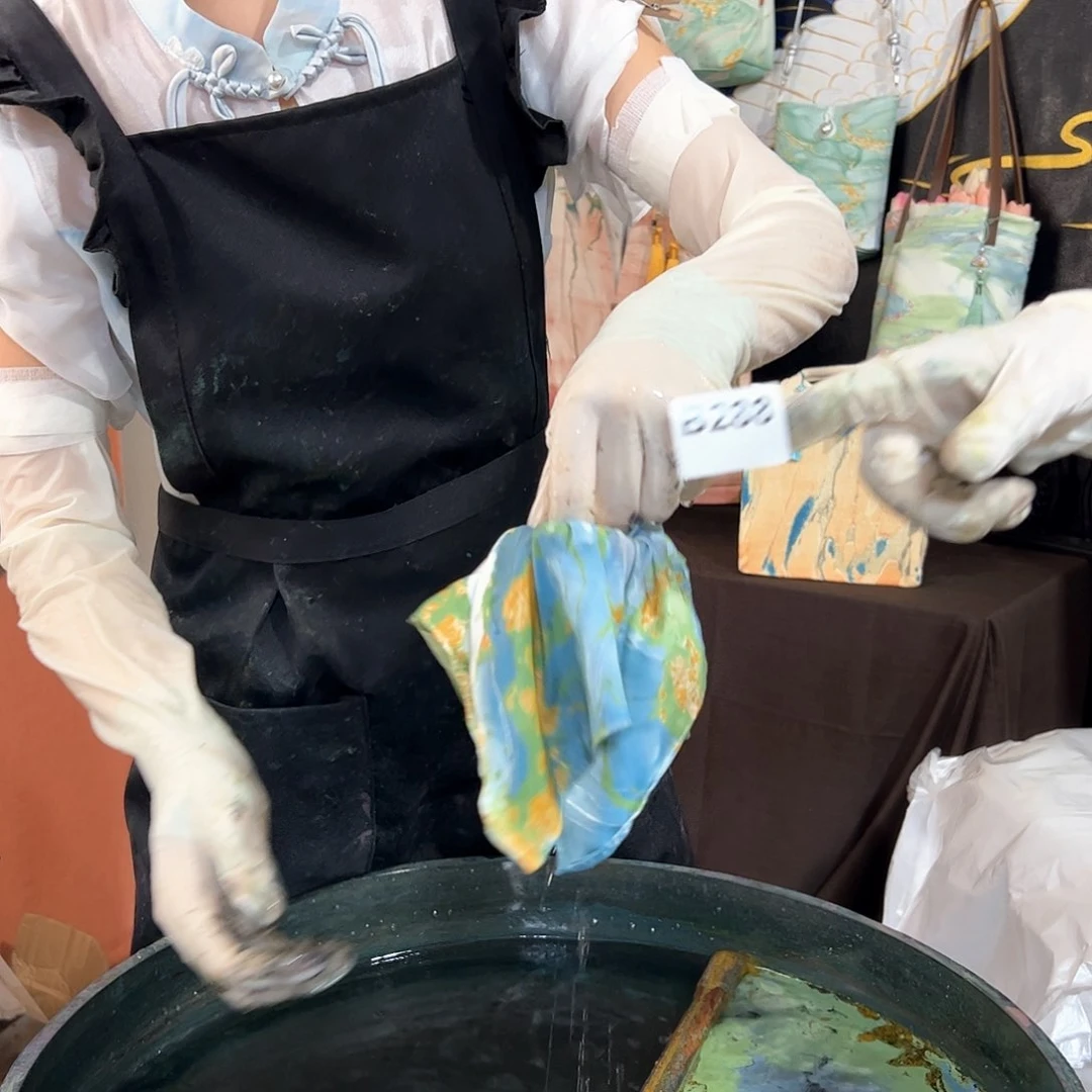 288荷塘月色缎面发圈手作