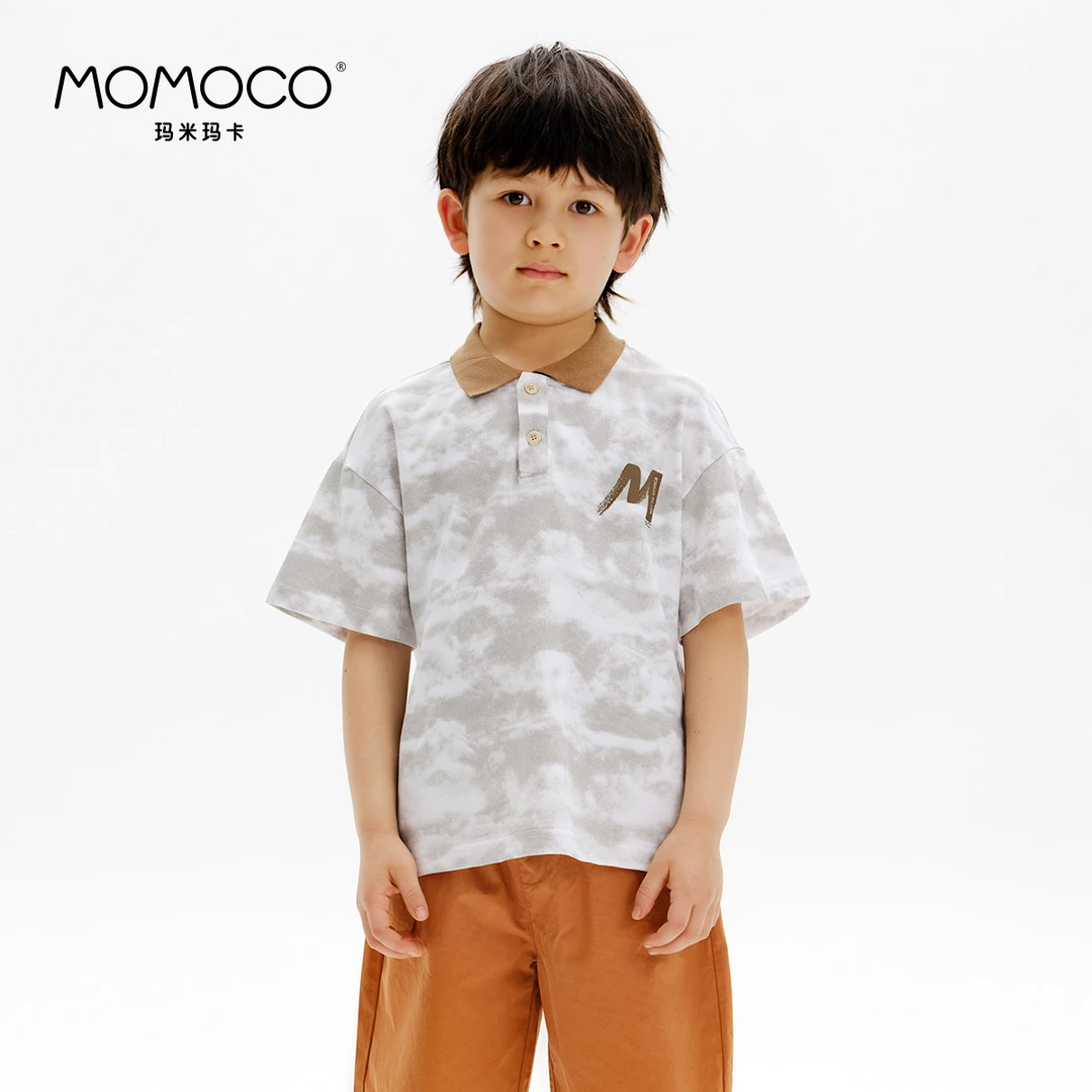 MOMOCO童装男童扎染绣花polo衫T恤短袖上衣夏季新款75280237003