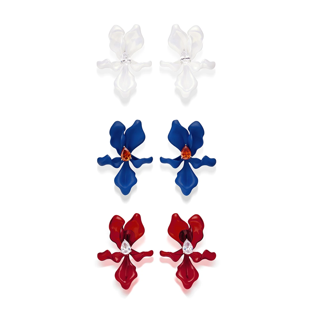 MAKIIMAKII 铜合金树脂耳饰 3D打印巴克兰耳环耳夹精致小众高级感