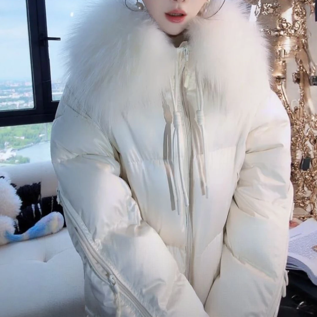 新款毛领拉链女冬季时尚气质保暖外套