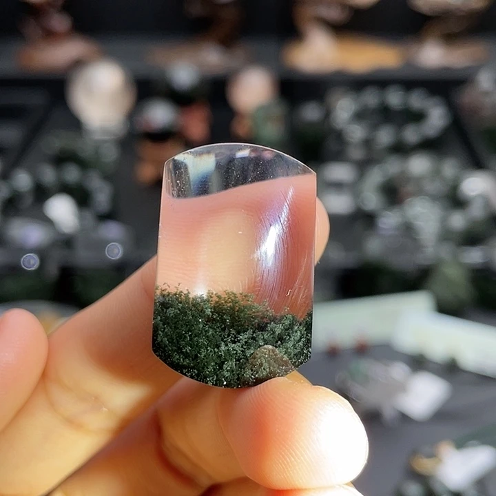 颈饰水晶未镶嵌绿幽灵聚宝盆定制